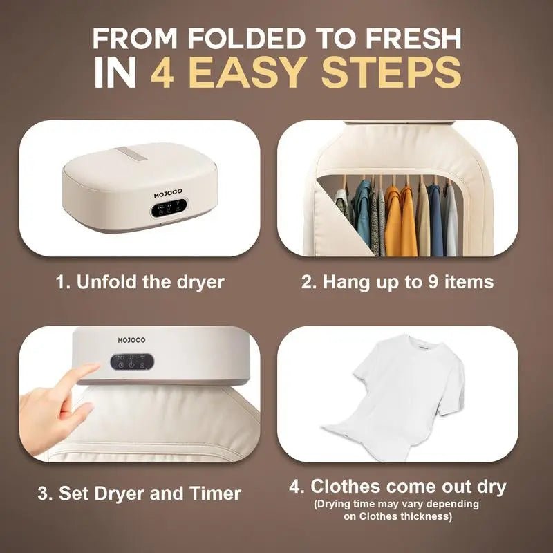 DryNest™ Portable Smart Clothes Dryer – Compact Electric Mini Dryer for Apartments, Travel & Small - IKONIAN